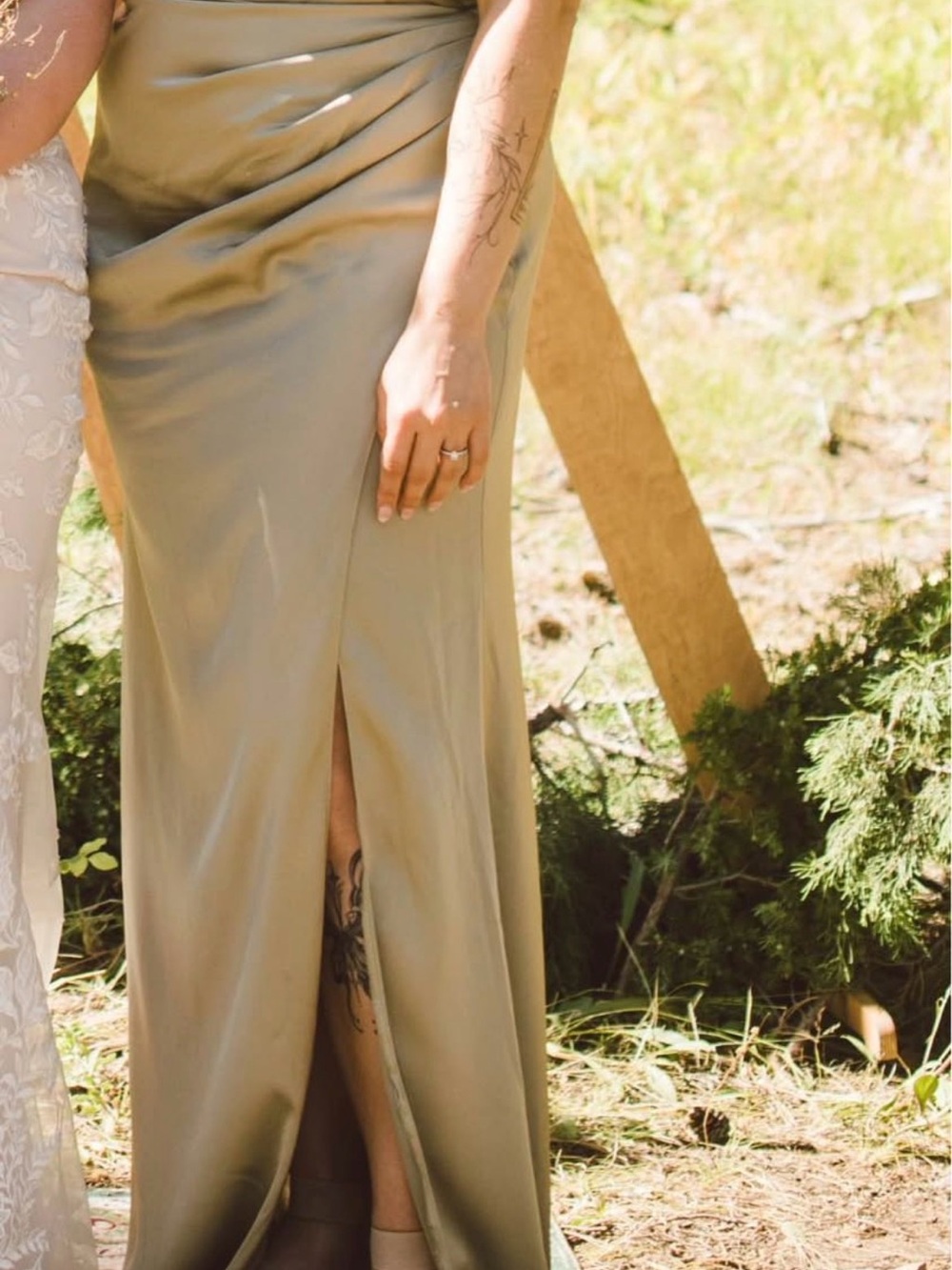 Azazie A12 Bridesmaid dress - olive green and sleeveless